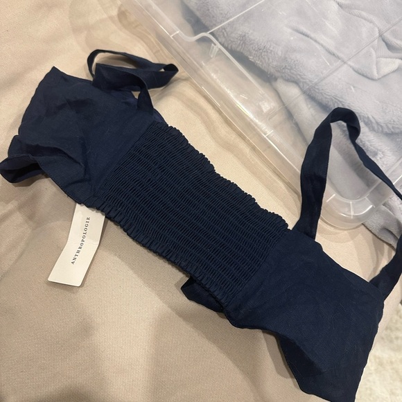 Anthropologie Tie-Front Bra Top sz S black - Picture 7 of 8